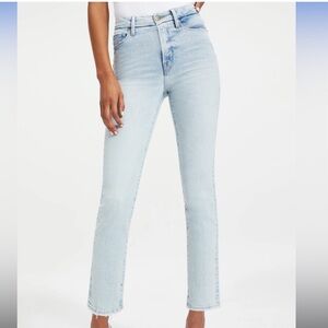 Good American GOOD CLASSIC NATURAL FRAY HEM Jeans Size 12